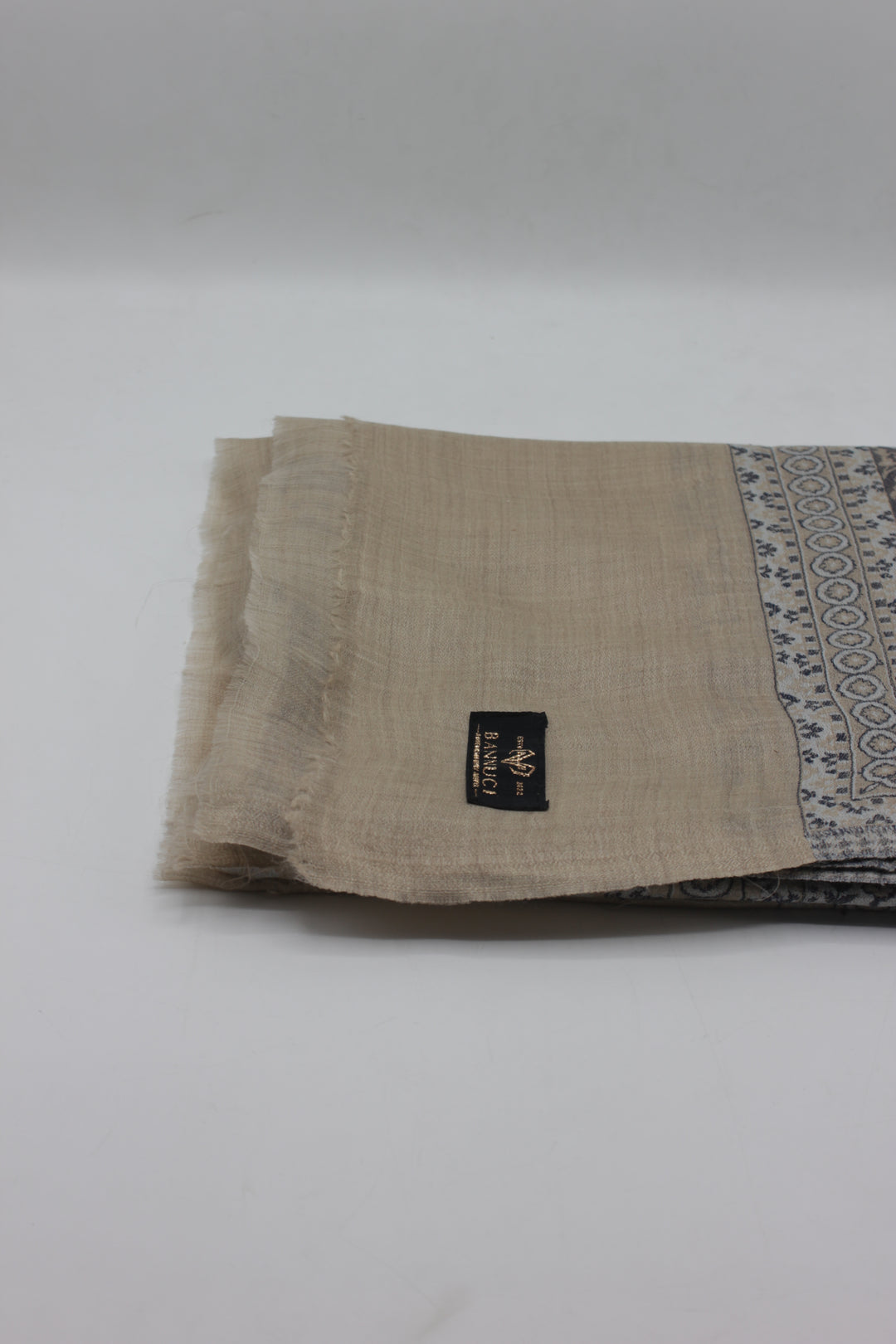 Premium Quality beige gray Woven Pashmina Cashmere Shawl 2