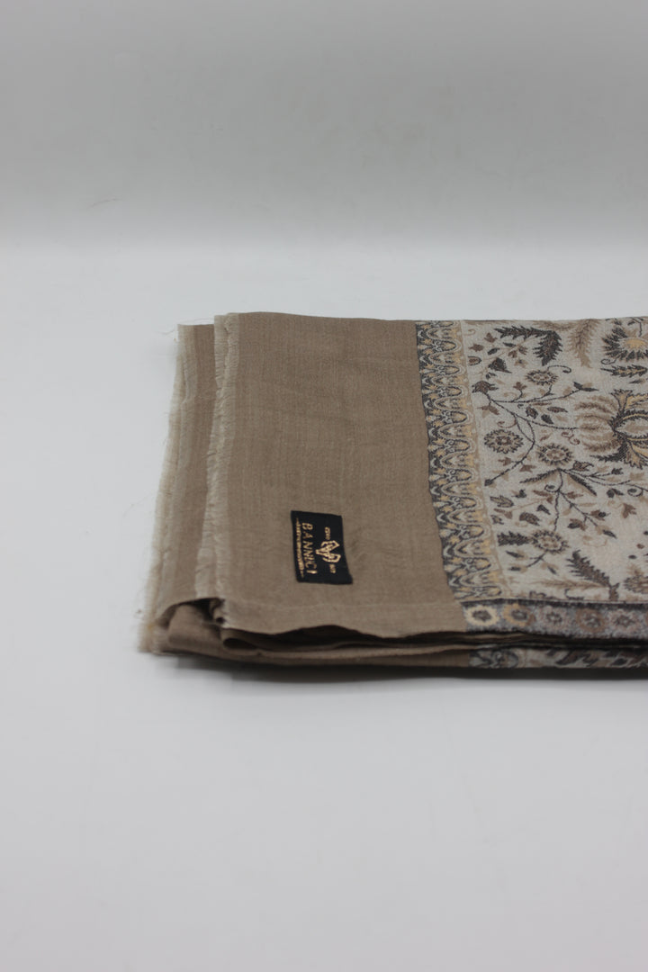 Premium Quality beige Woven Pashmina Cashmere Shawl