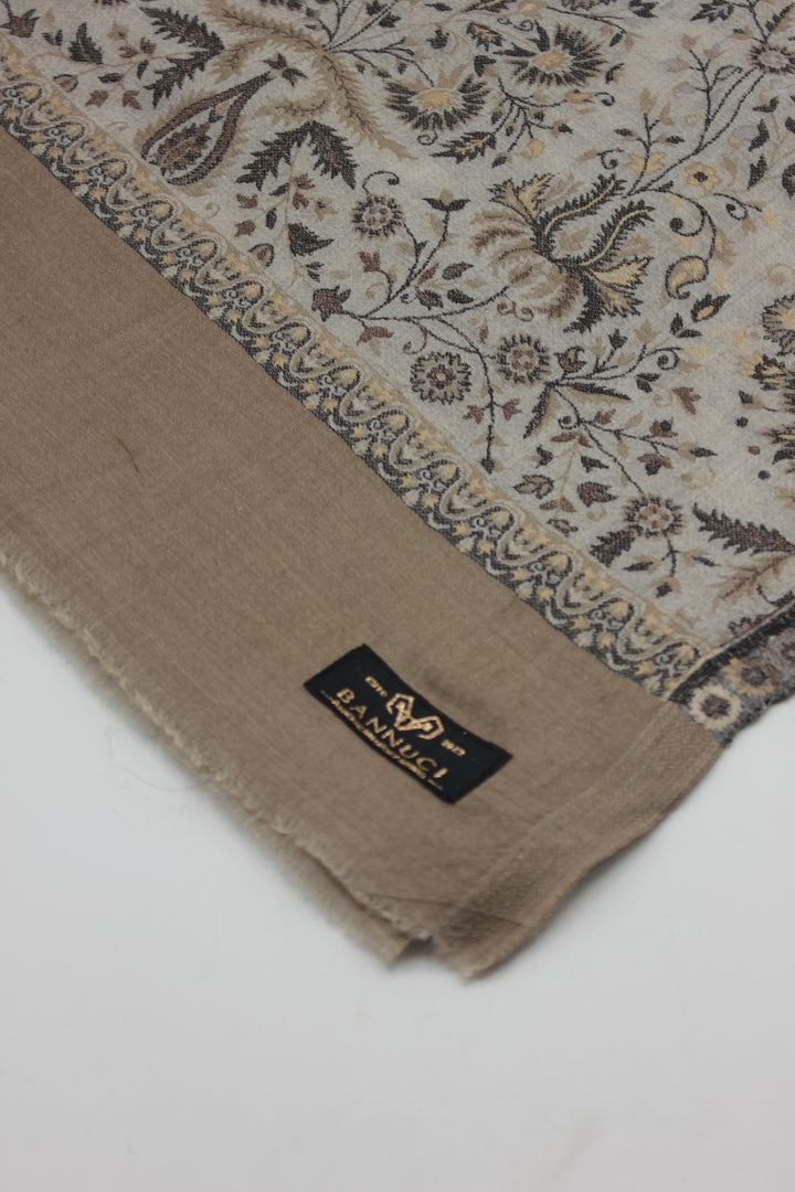 Premium Quality beige Woven Pashmina Cashmere Shawl