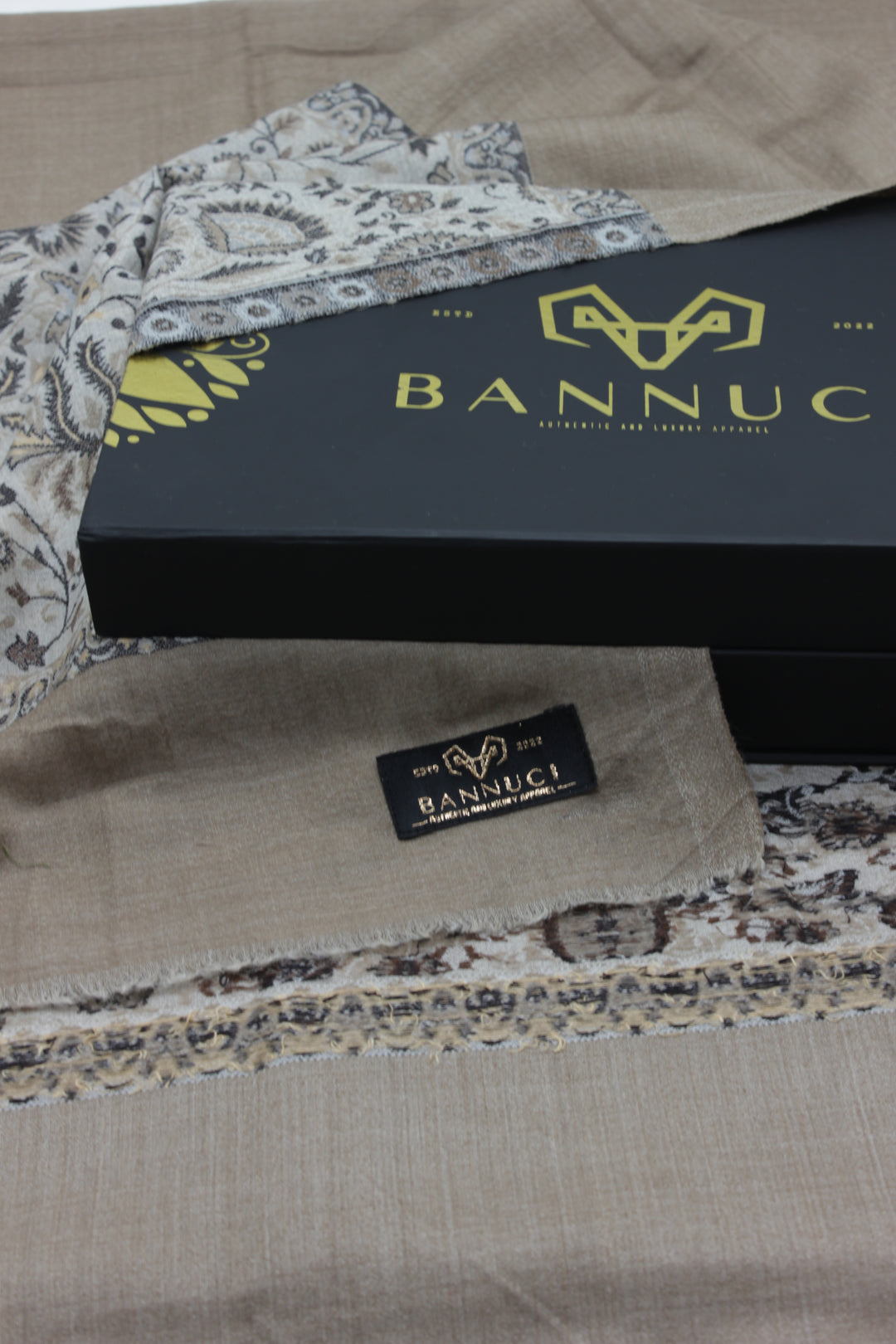 Premium Quality beige Woven Pashmina Cashmere Shawl