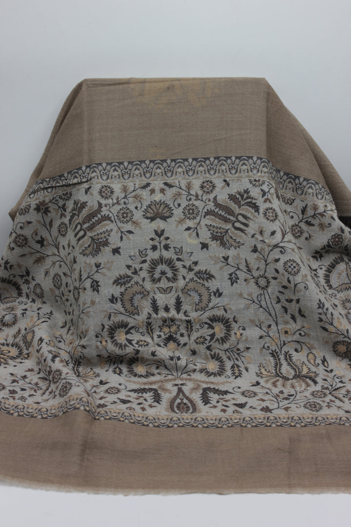 Premium Quality beige Woven Pashmina Cashmere Shawl