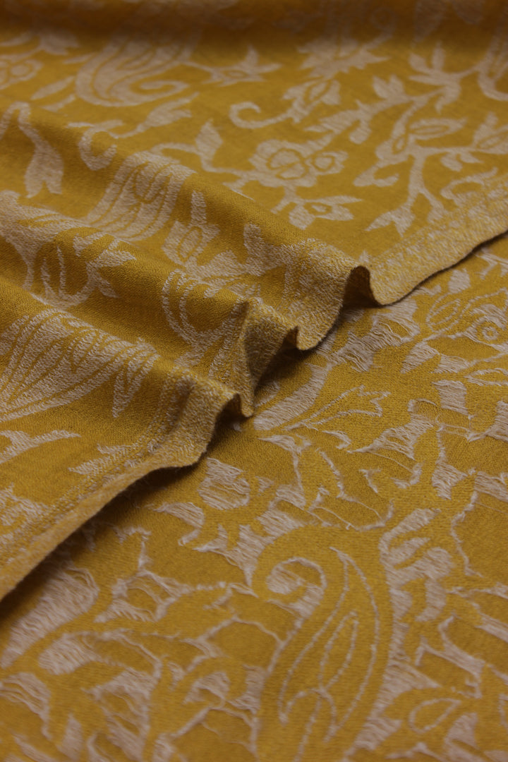 Premium Quality yellow Woven Pashmina Cashmere Shawl