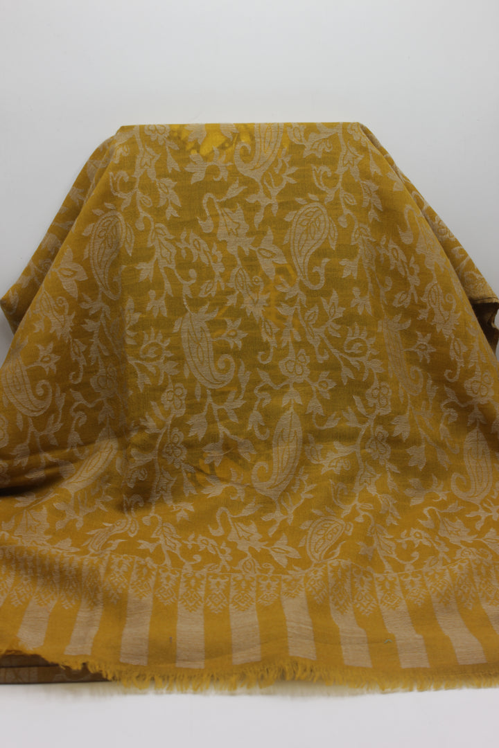 Premium Quality yellow Woven Pashmina Cashmere Shawl