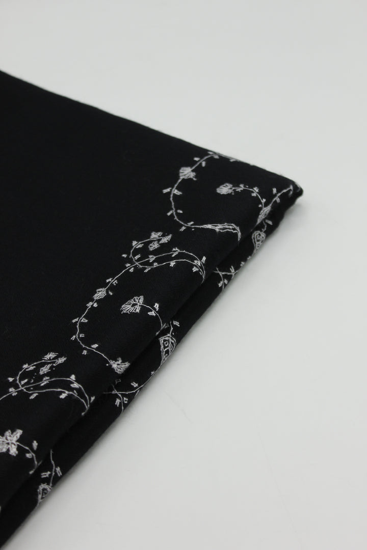 Premium Quality Black With Multi Color Hand Embroidery Pashmina Cashmere Shawl