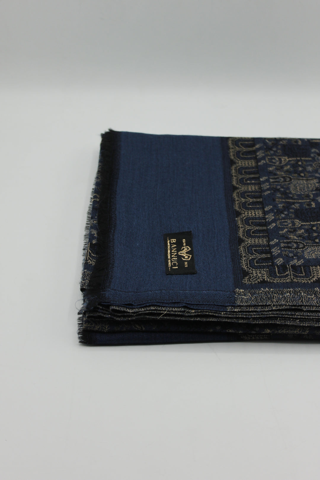 Premium Quality Blue Multi color Woven Pashmina Cashmere Shawl