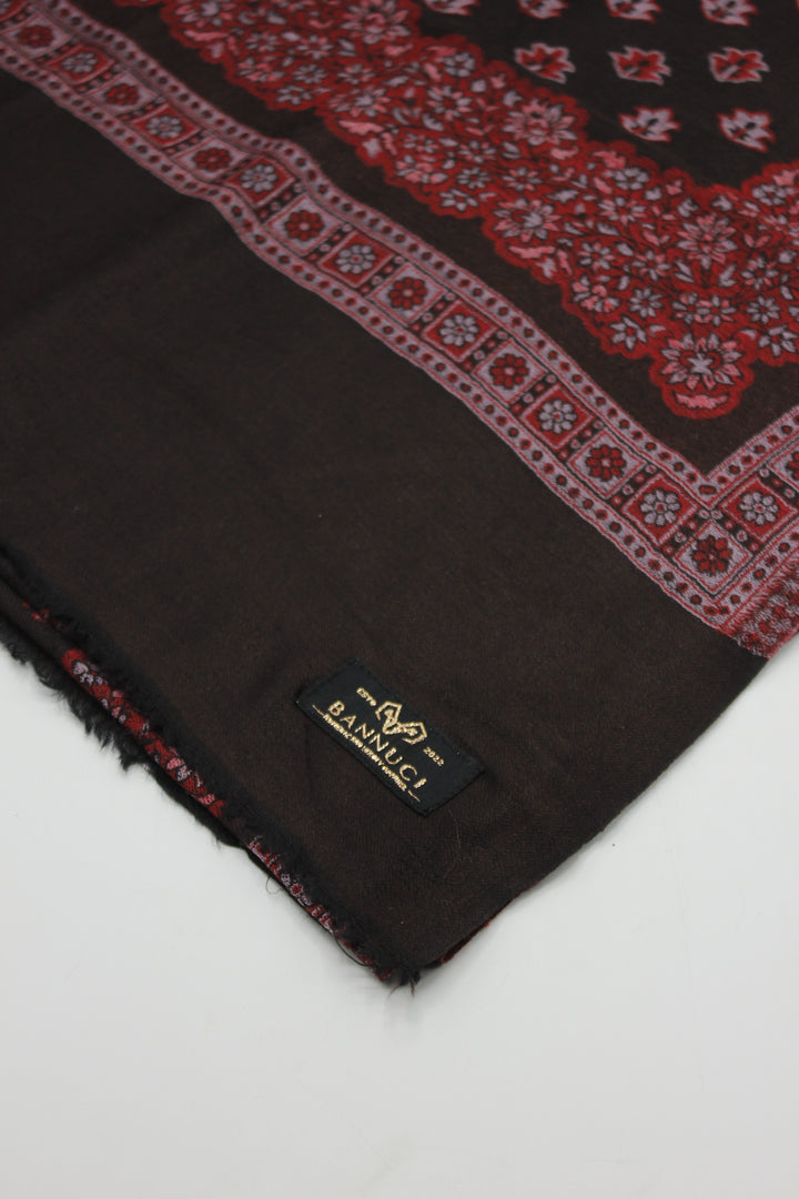 Premium Quality Brown Multi Color Woven Pashmina Cashmere Shawl