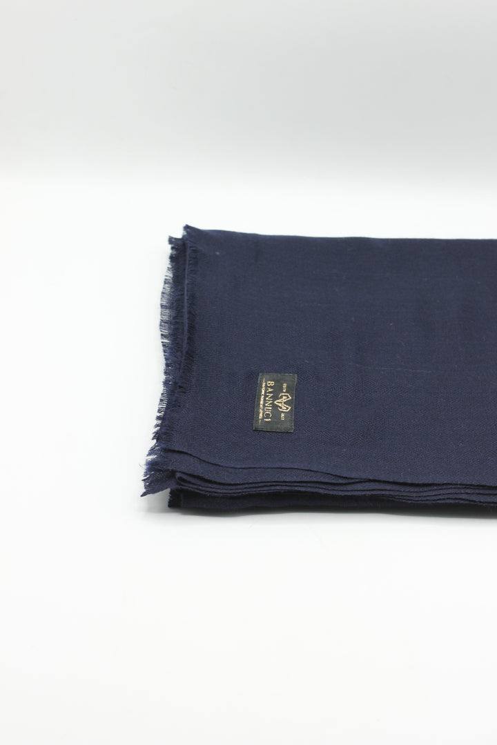 Premium Quality Dark Blue Plain Pashmina Cashmere Shawl