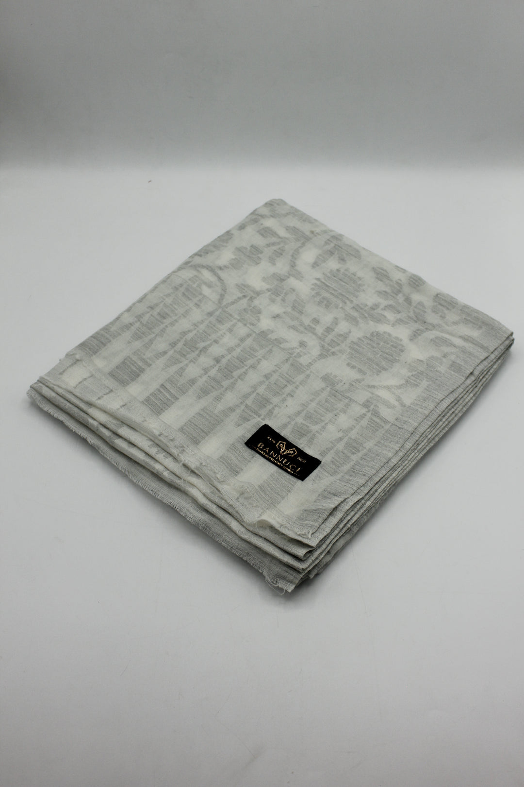 Premium Quality Light Gray Woven Pashmina Cashmere Shawl