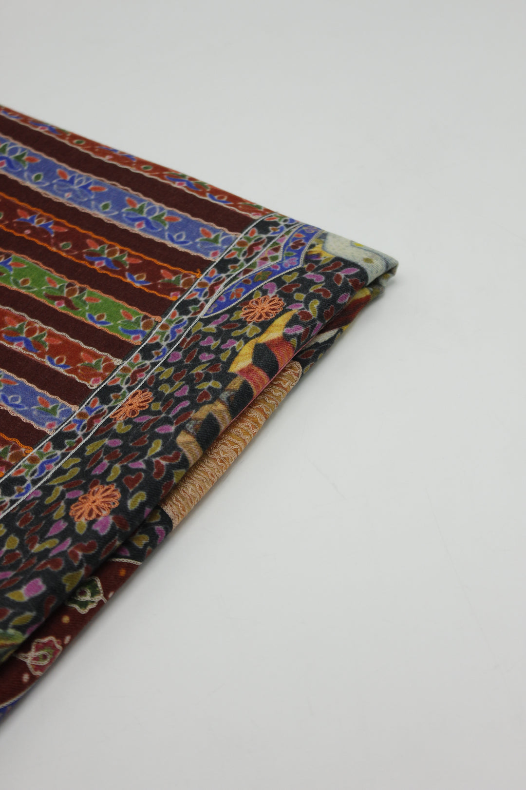 Premium Quality Meroon Multi Color Maharaja Kalamkaar Pashmina Cashmere Shawl