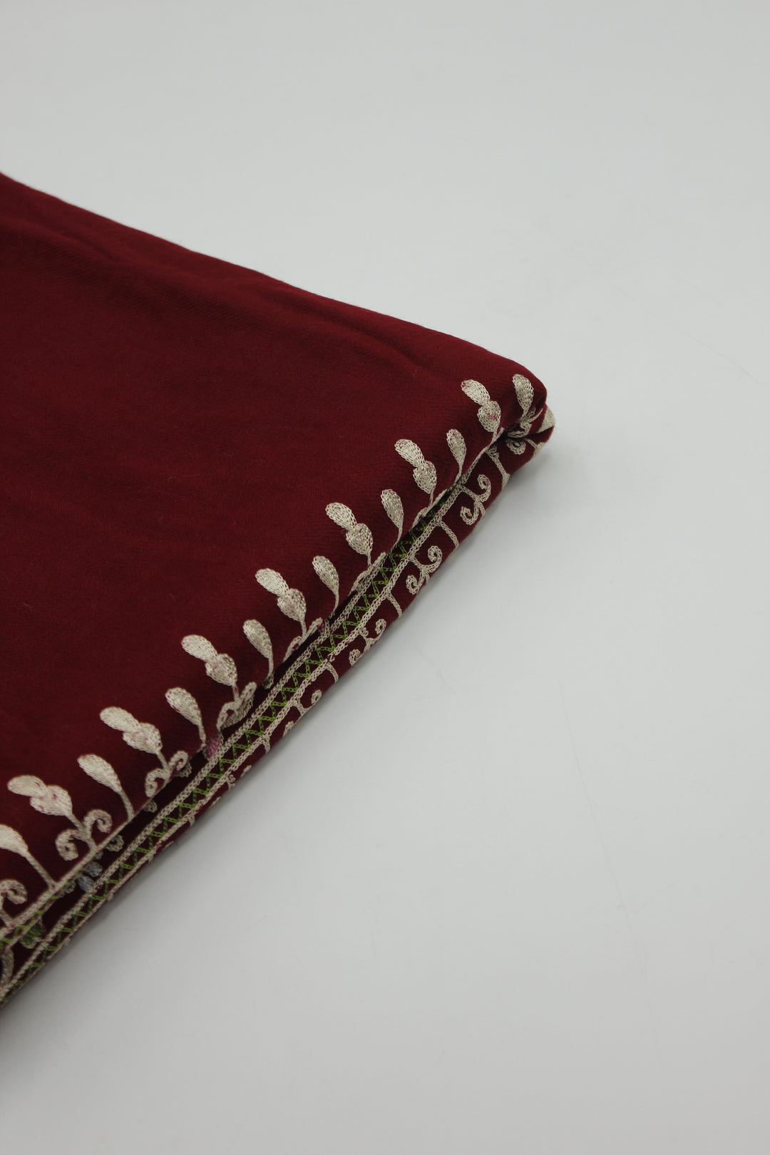 Premium Quality Meroon Multi Color Embroidered Pashmina Cashmere Shawl