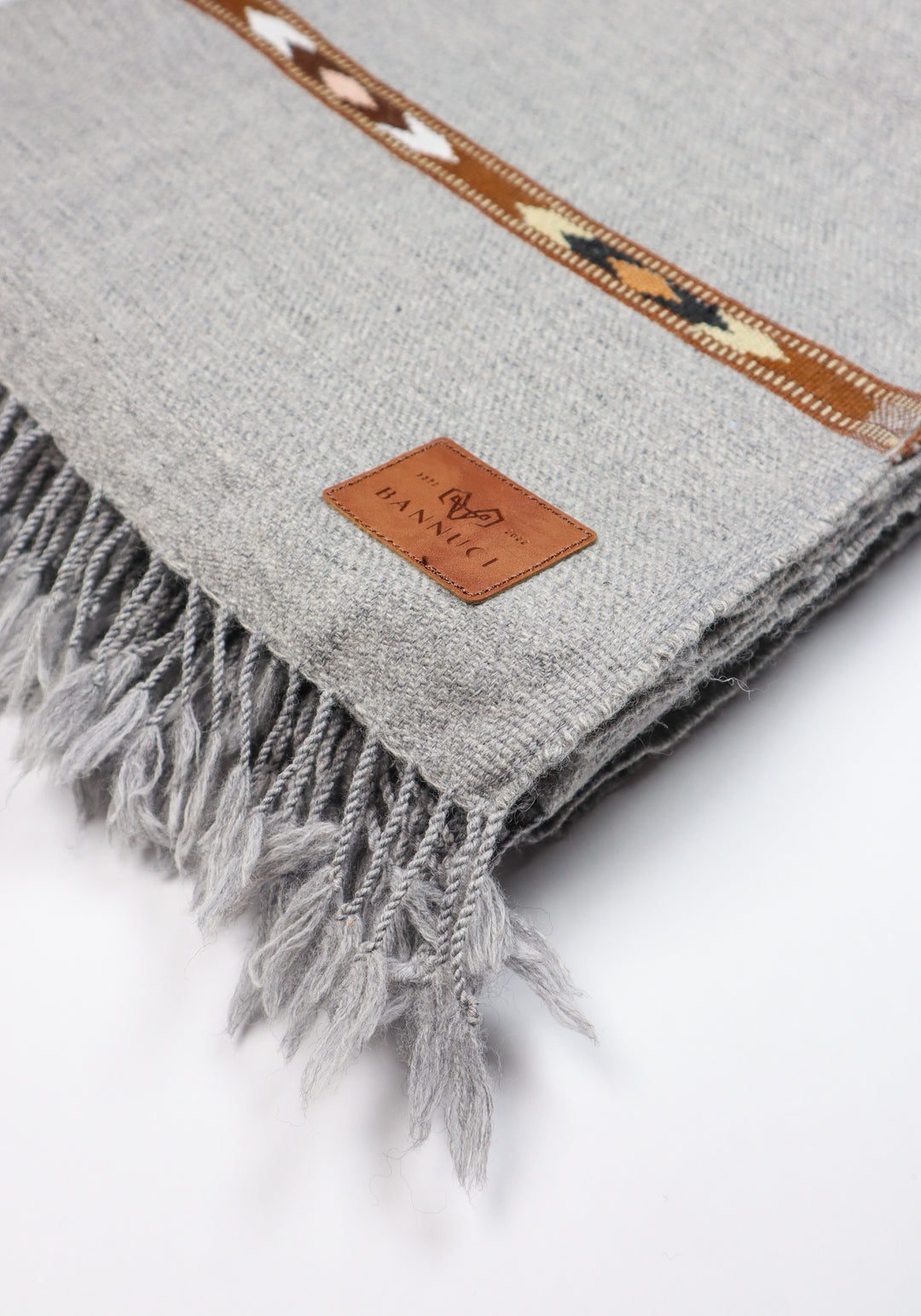 Supreme Quality Striped Gray Angora Rabbit Woolen Shawl