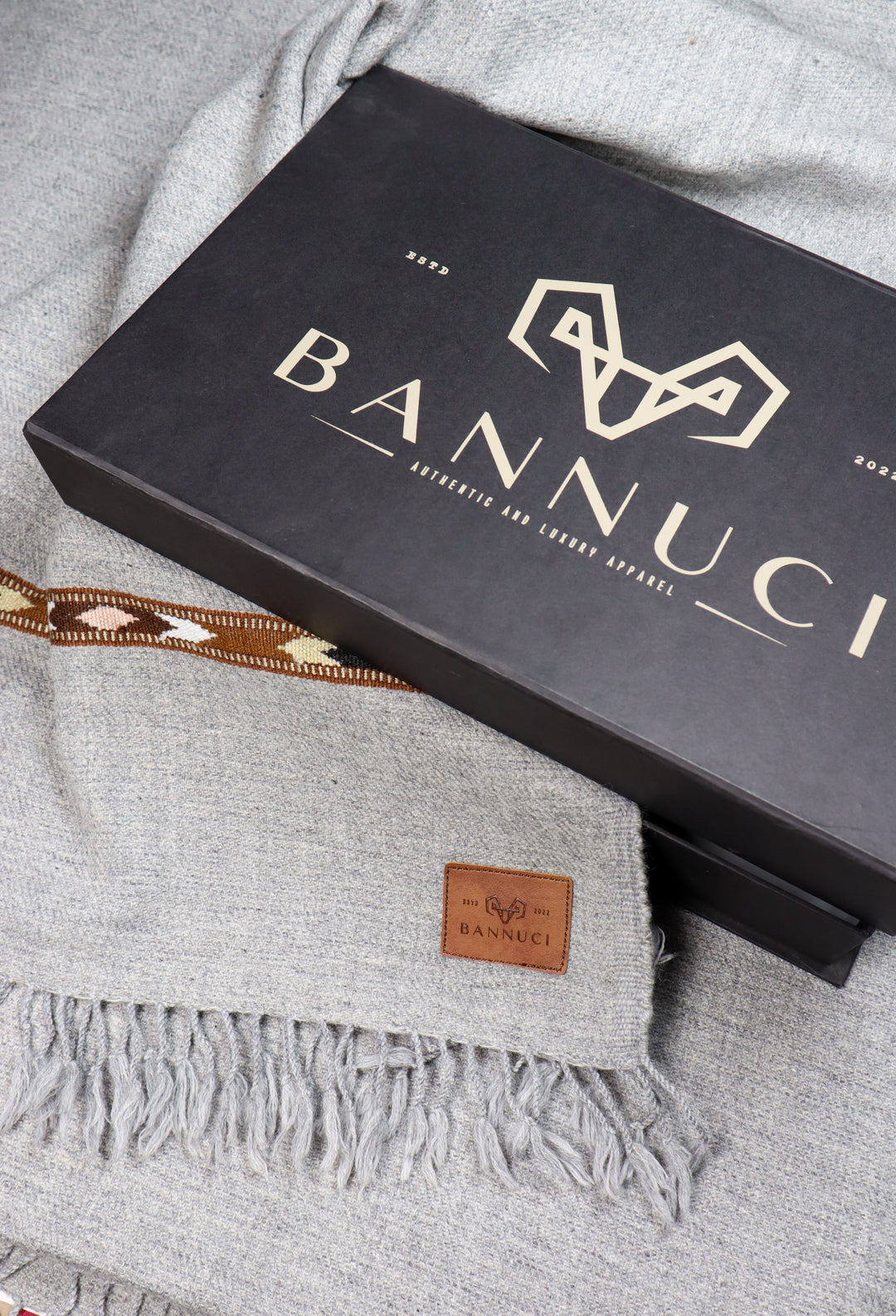 Best Quality Striped Golden Brown Angora Rabbit Woolen Shawl – Bannuci