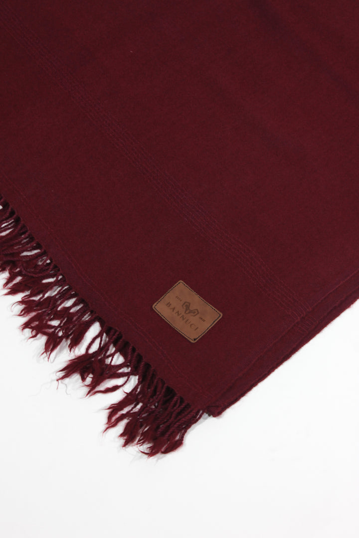 premium quality plain double fiber meroon pure woolen shawl