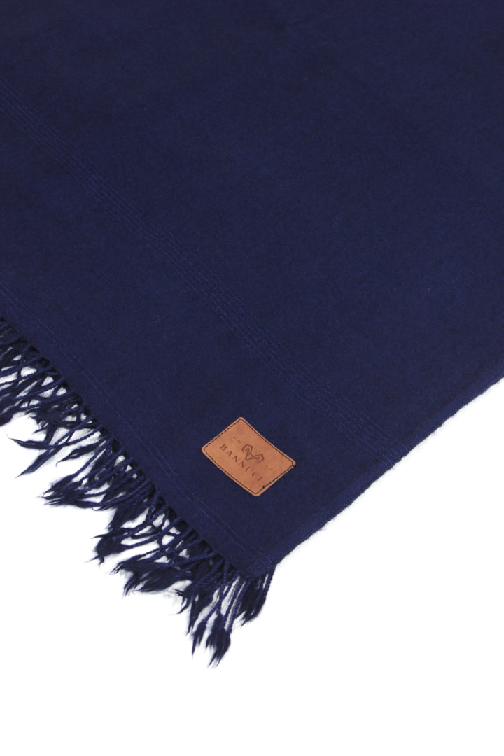 premium quality plain double fiber navy blue pure woolen shawl