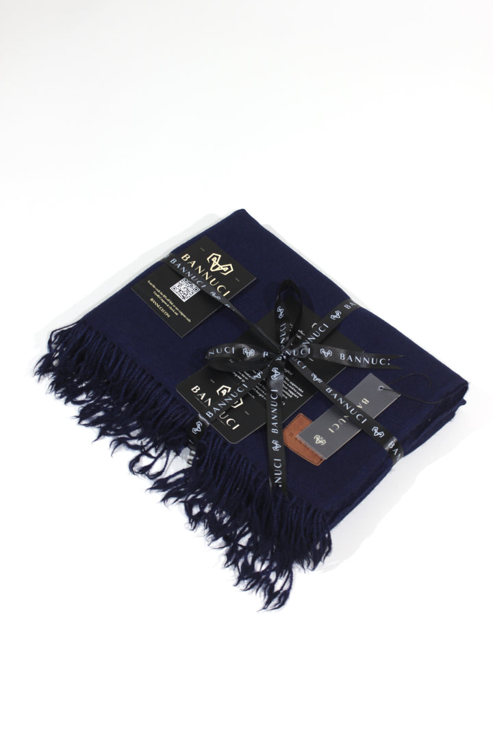 premium quality plain double fiber navy blue pure woolen shawl