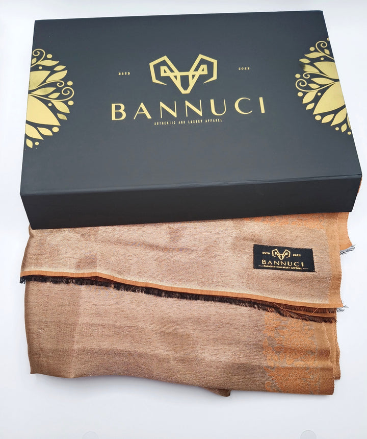 Premium Quality Orange Moonlight Kani Reversible Pashmina Cashmere Shawl