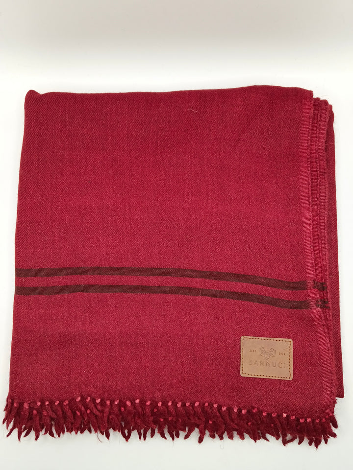 Premium Quality Stripped Maroon Pure/High Grade 48 Fiber Shawl