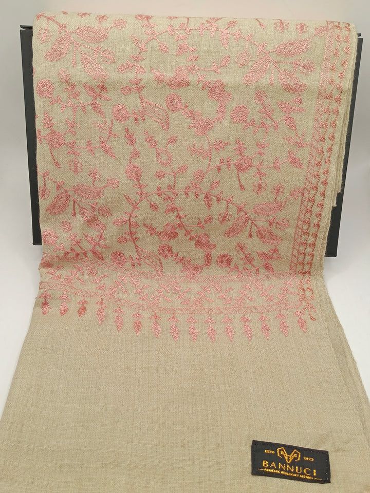 Premium Quality Embroidered Pashmina Cashmere Shawl With Ari Work