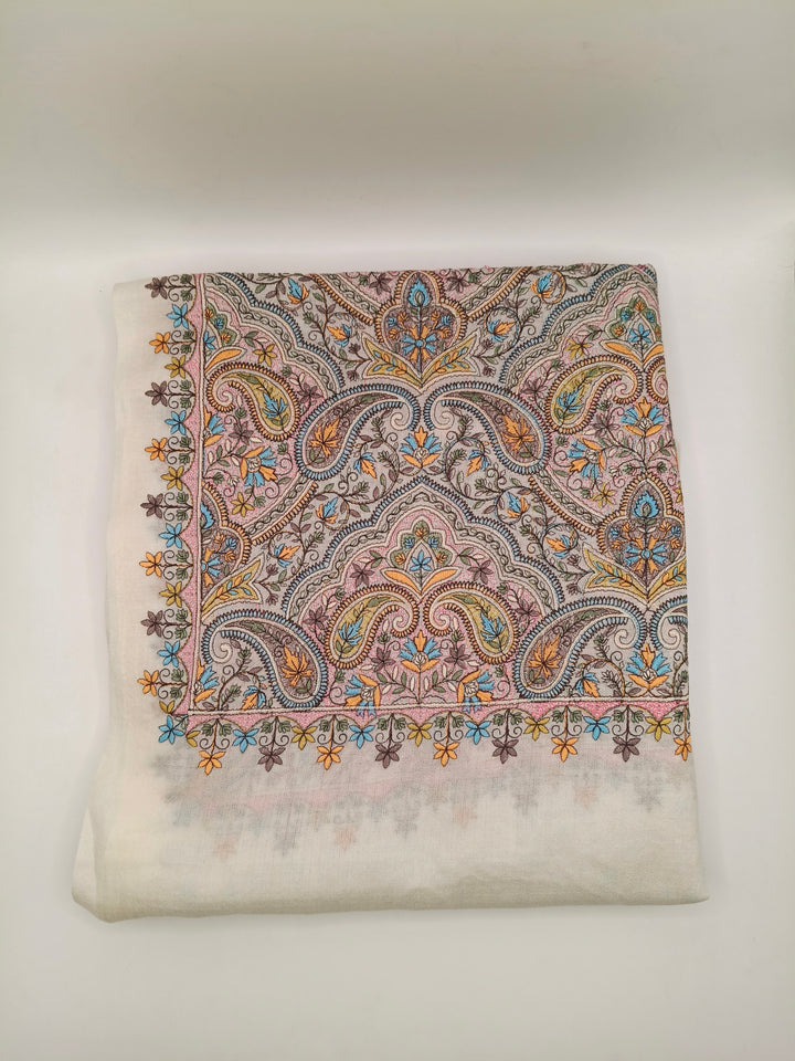 Premium Quality Extremely Soft  Embriodered Sozni Sui Jama Pashmina Shawl