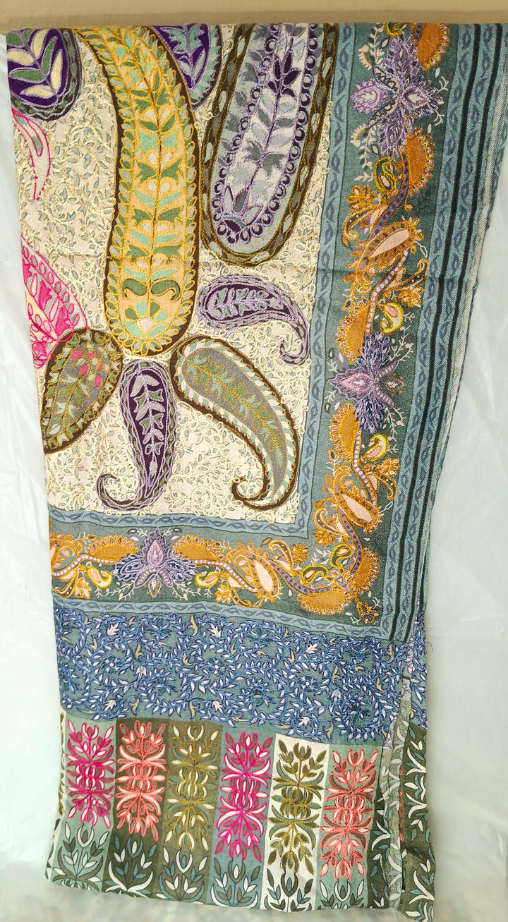 Kalmkar Shawl With Machine Ari Work