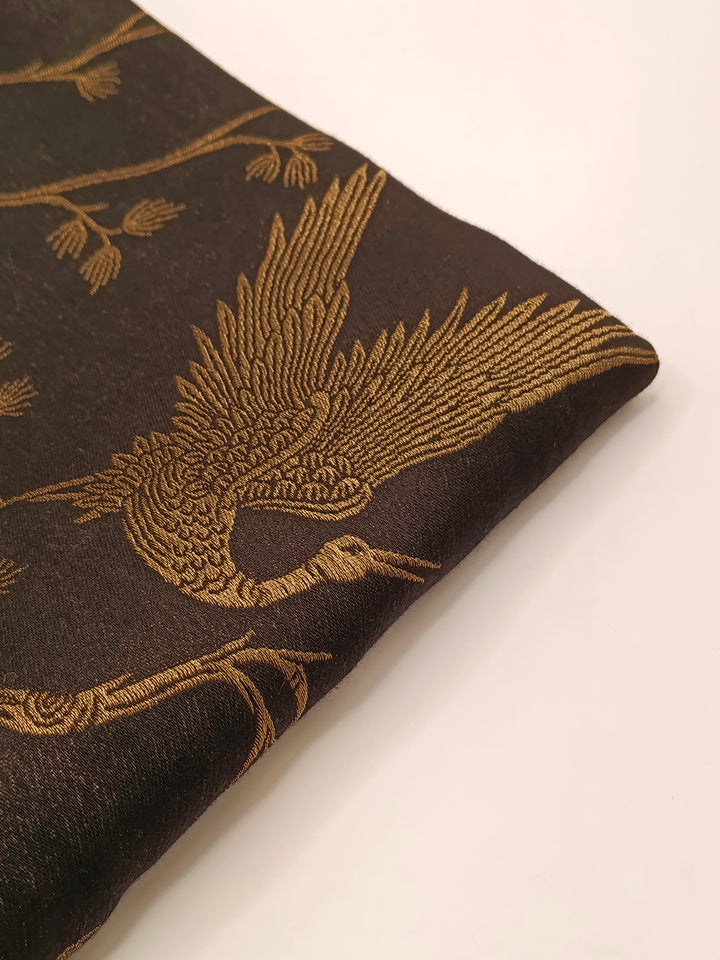 Premium Quality Black And Golden Reversible Moonlight Metallic Weave Shawl