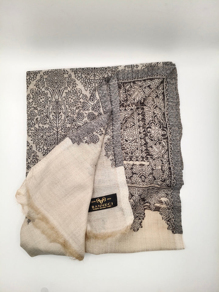 Extremely Soft Pashmina Kani Shawl With Khadi Pattern