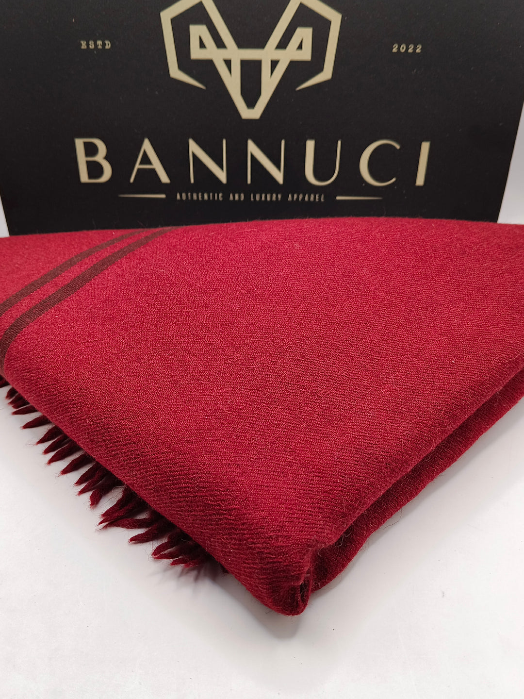 Premium Quality Stripped Maroon Pure/High Grade 48 Fiber Shawl