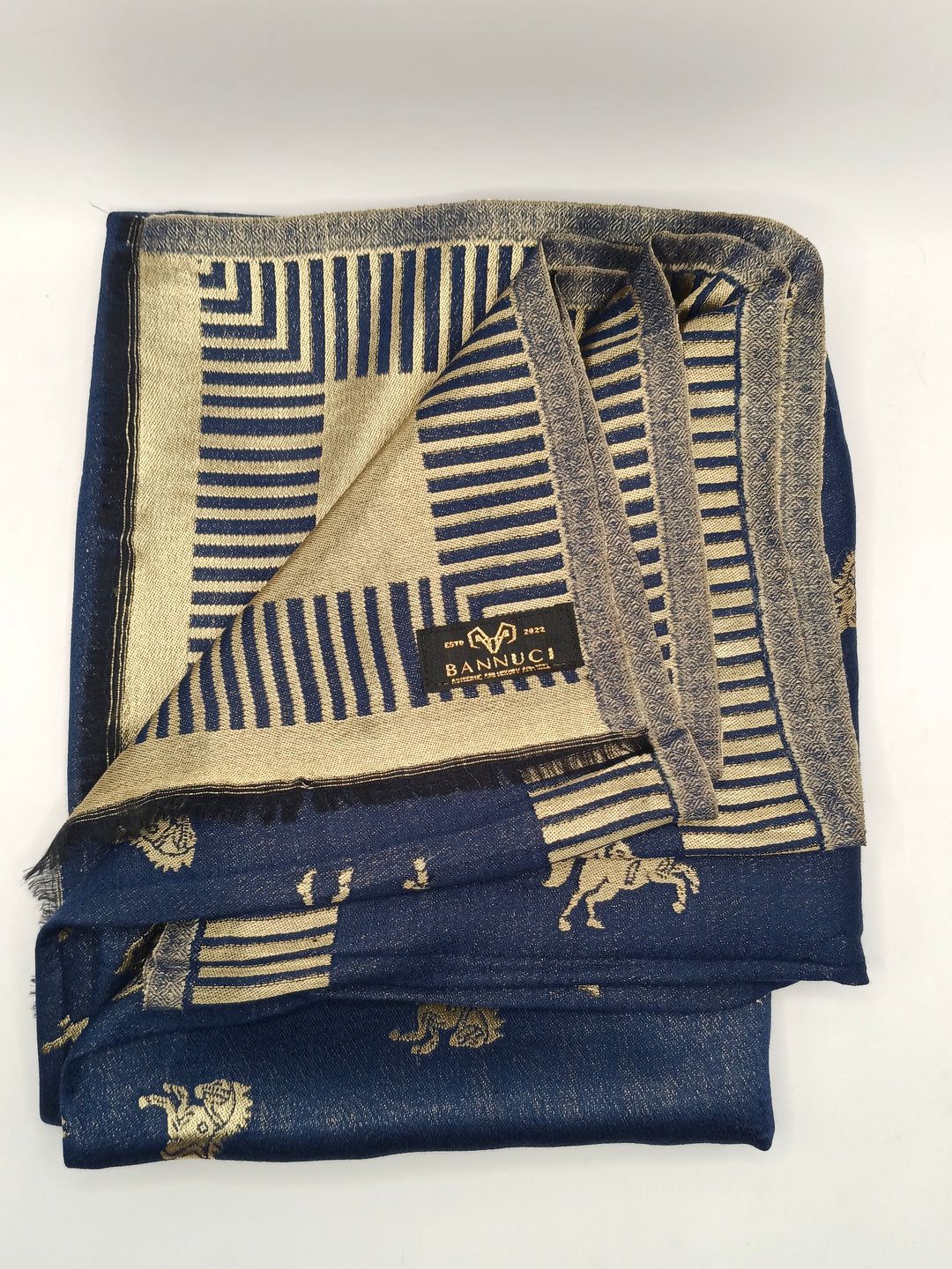 Stallion Design New Trendy Reversible Blue Kani Pashmina Shawl