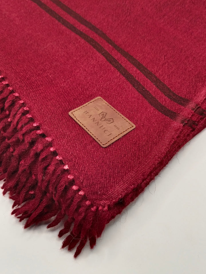 Premium Quality Stripped Maroon Pure/High Grade 48 Fiber Shawl
