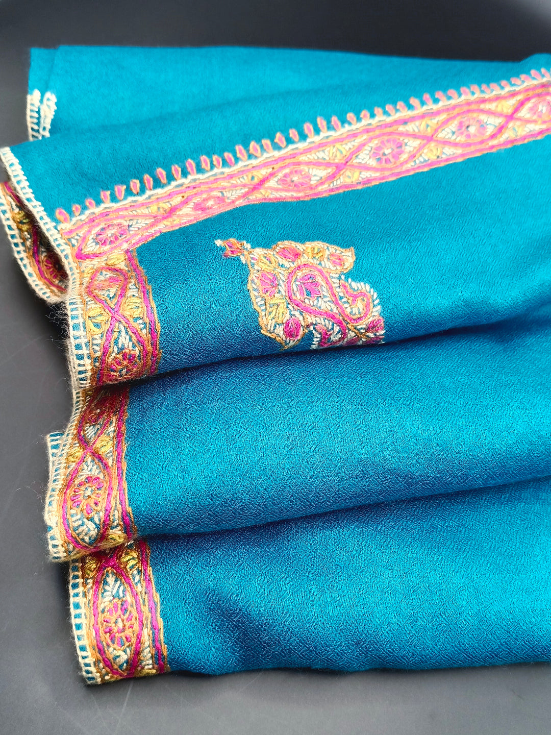 Hand Embroidered Original Toosh Shawl With Border