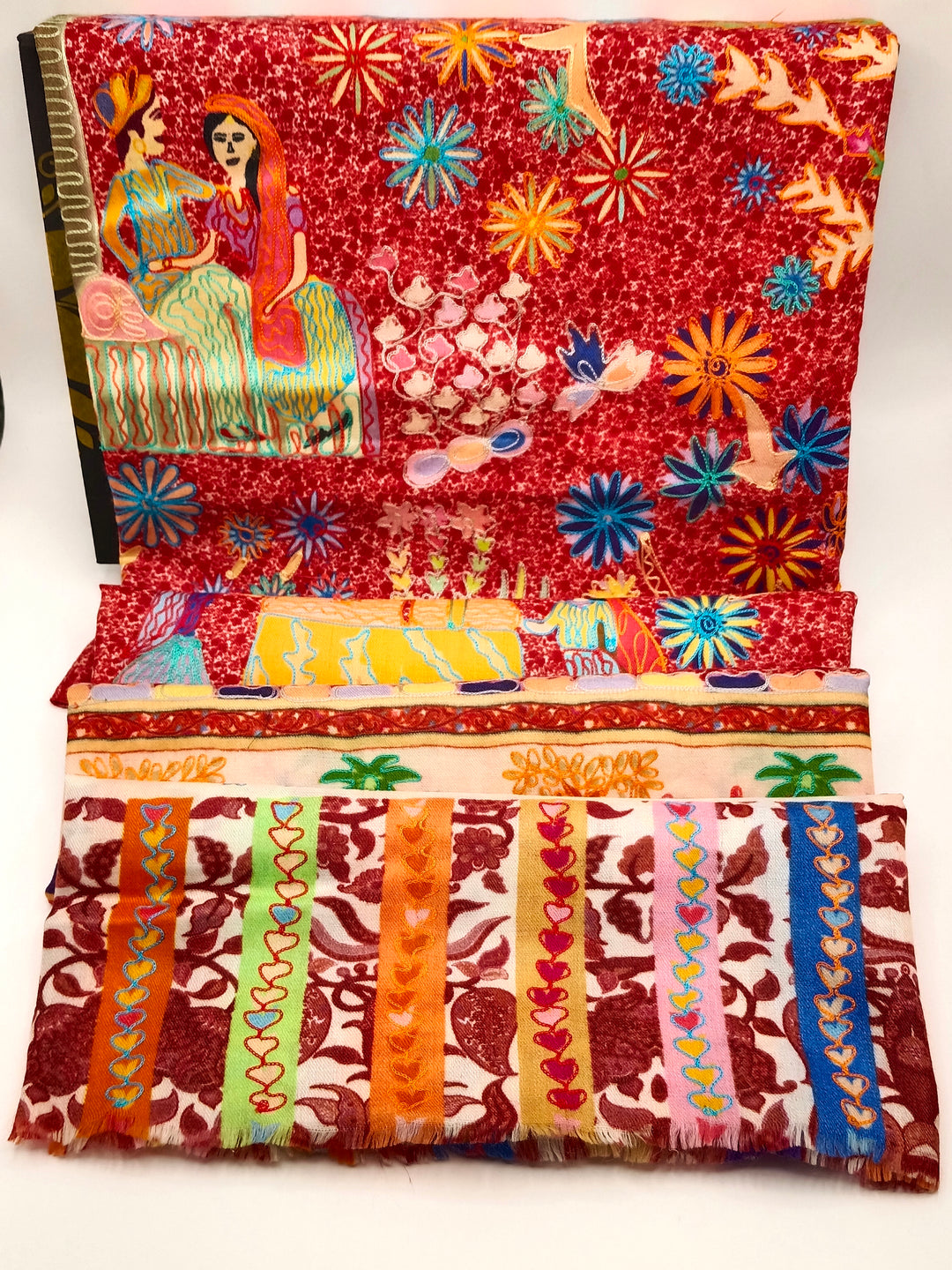 Kalmkar Shawl With Machine Ari Work