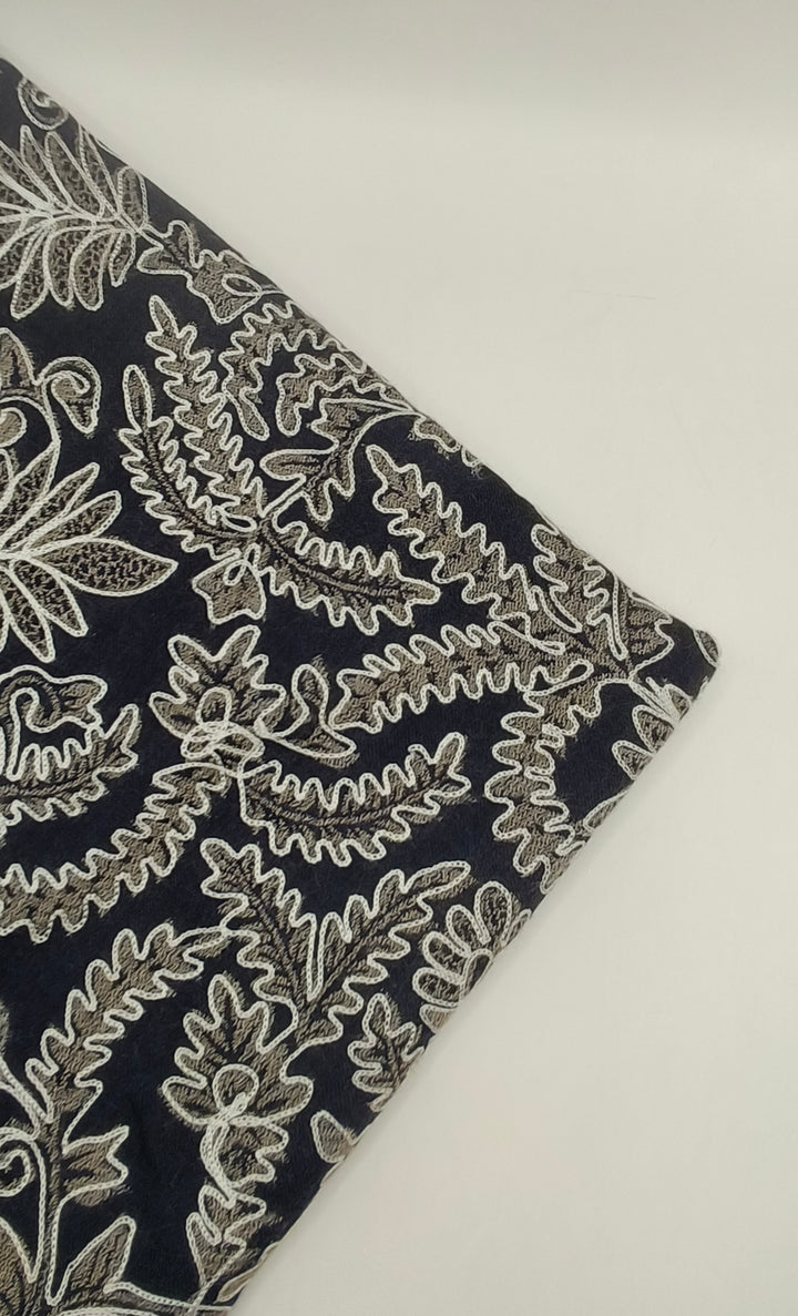 Premium Quality Black Embroidered Pashmina Cashmere Shawl