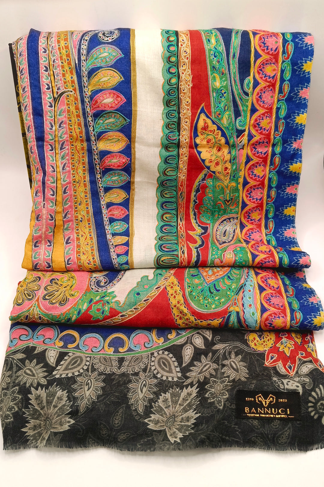 Kalmkar Shawl With Machine Ari Work