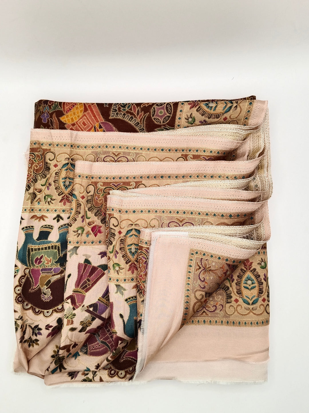 Premium Quality  Multi Mix Pink Color kani Silk Pashmina  Shawl