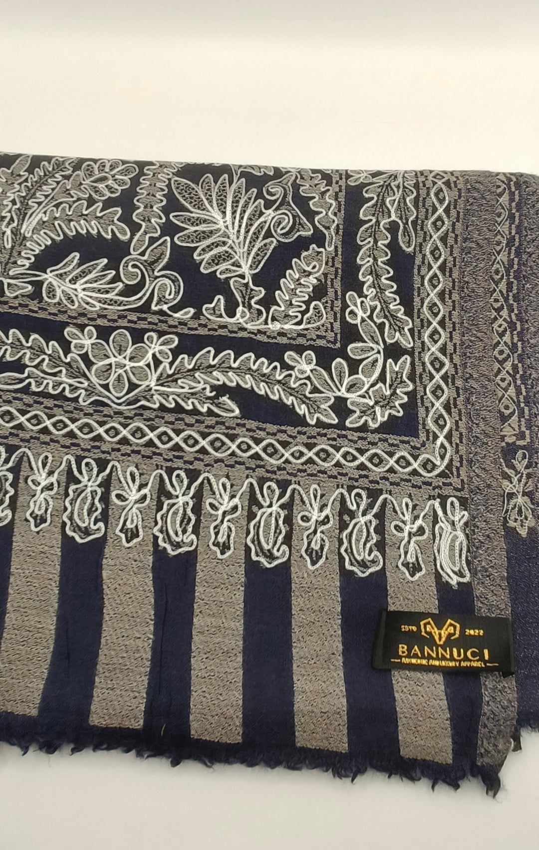 Premium Quality Black Embroidered Pashmina Cashmere Shawl