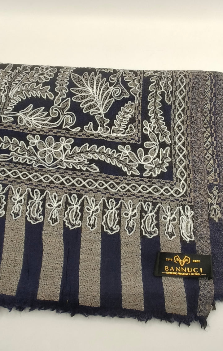 Premium Quality Black Embroidered Pashmina Cashmere Shawl