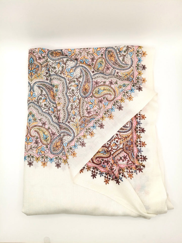 Premium Quality Extremely Soft  Embriodered Sozni Sui Jama Pashmina Shawl