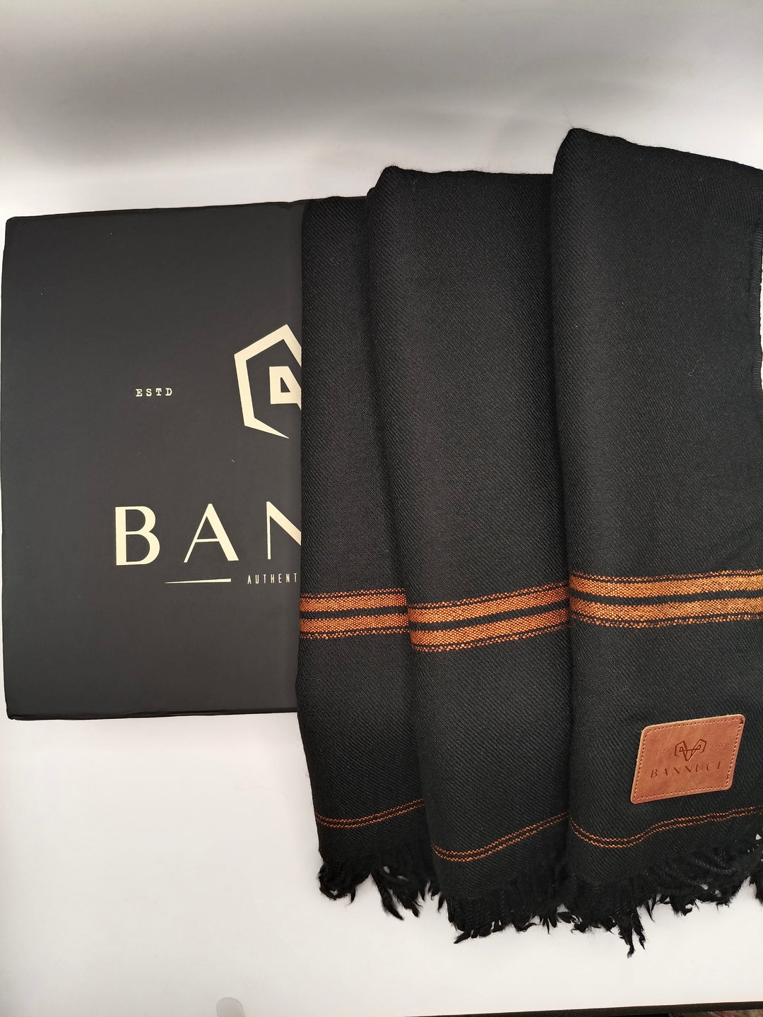 Premium Quality Multi Color Striped Double Fiber 72 Black Woolen Shawl