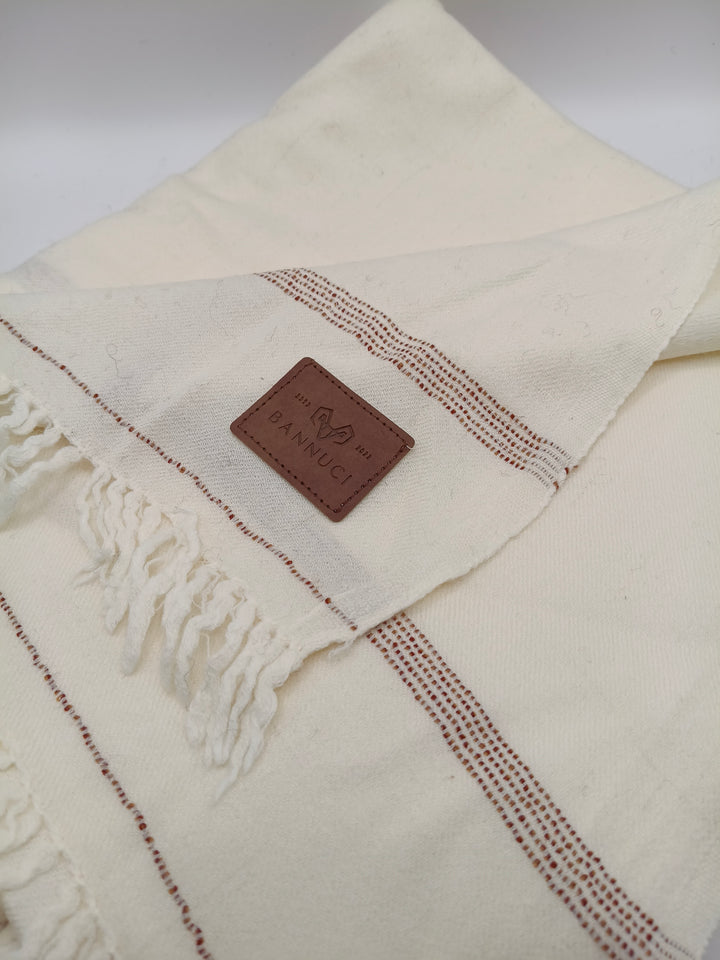 Supreme Quality Camel Colored Pure Angora Rabbit Striped Woolen Shawl 2