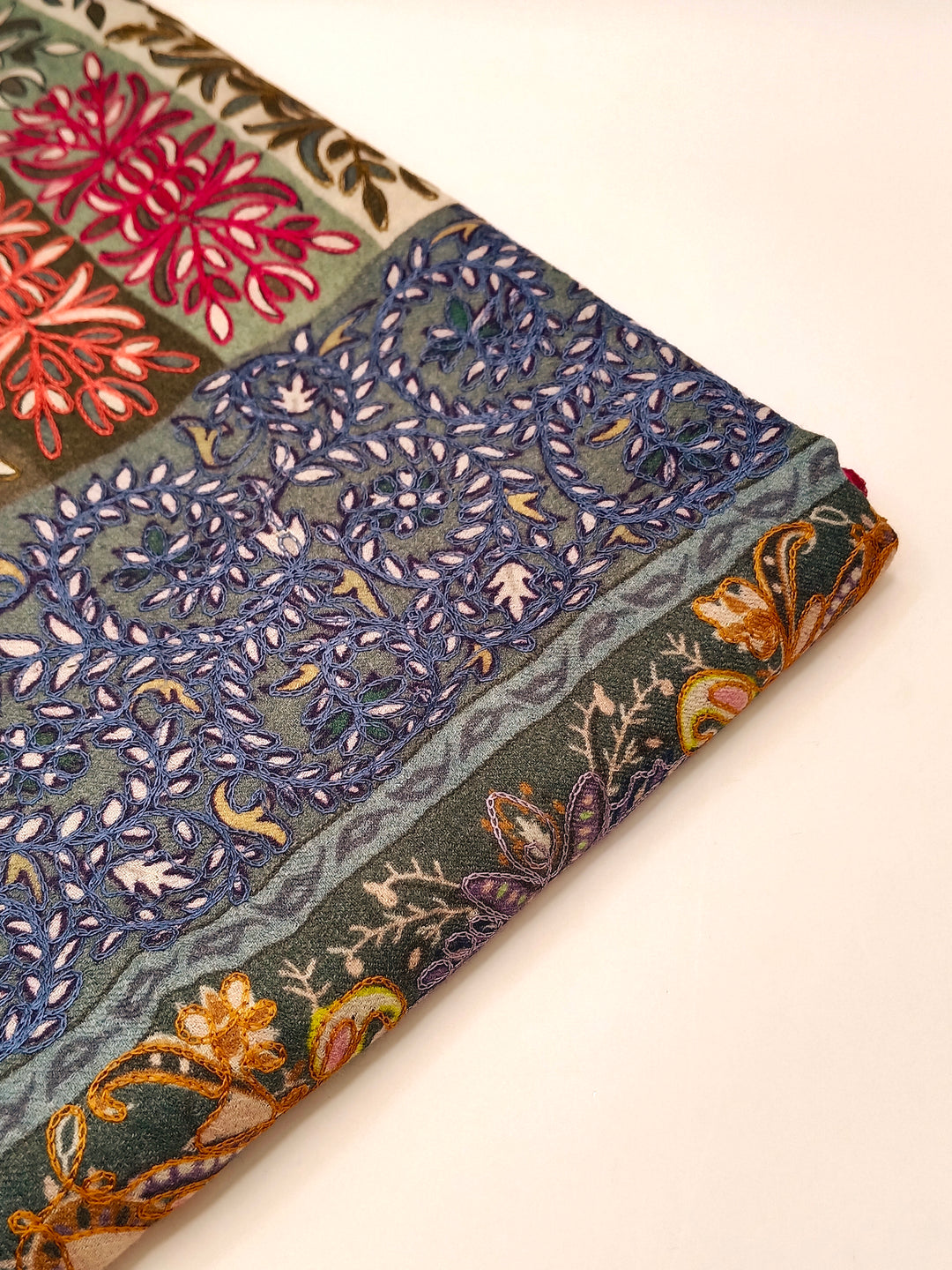 Kalmkar Shawl With Machine Ari Work