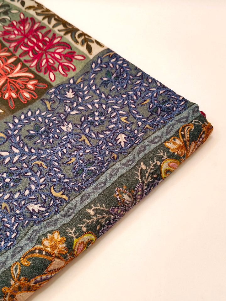 Kalmkar Shawl With Machine Ari Work