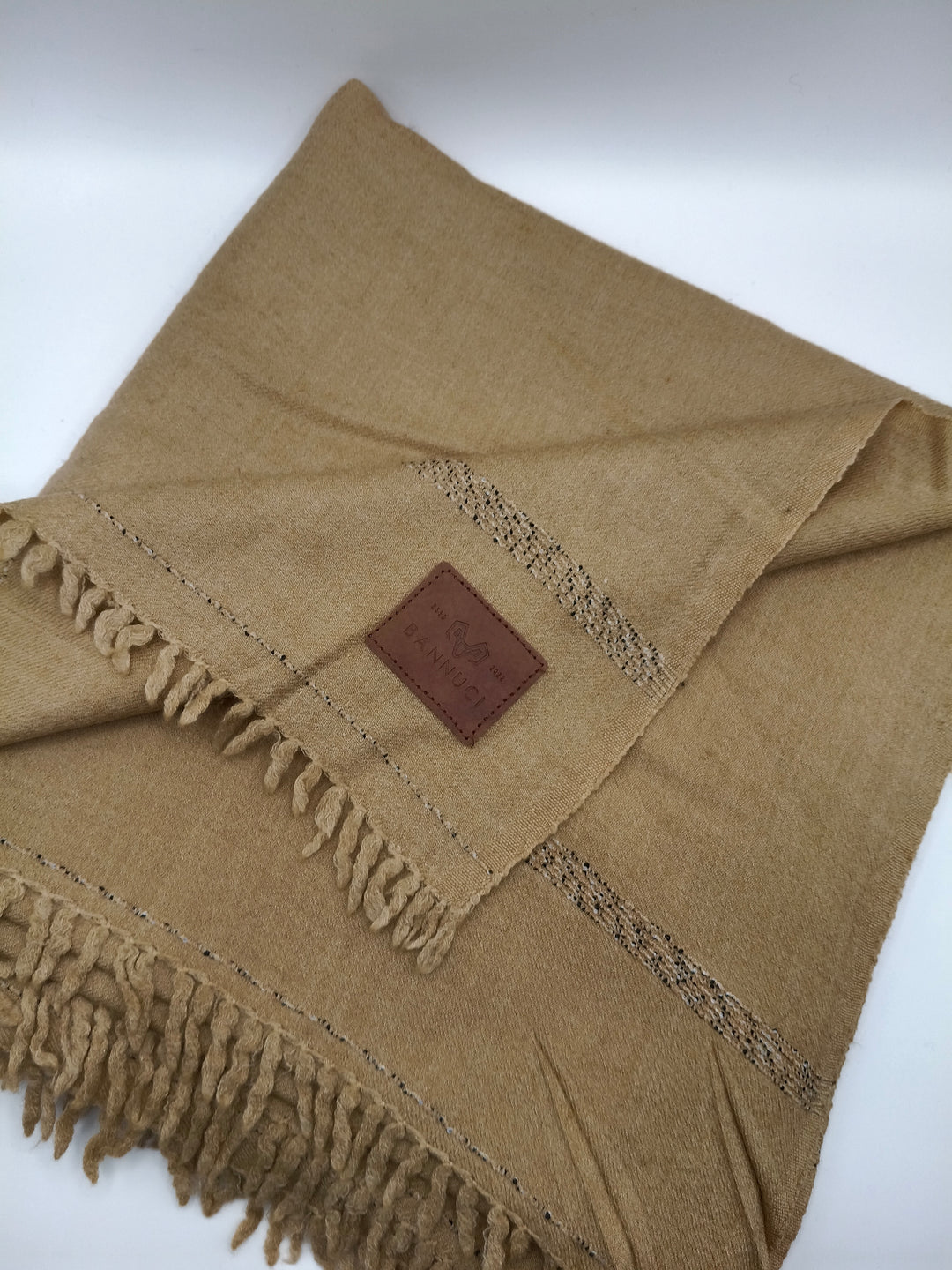 Supreme Quality Brown Pure Angora Rabbit Striped Woolen Shawl