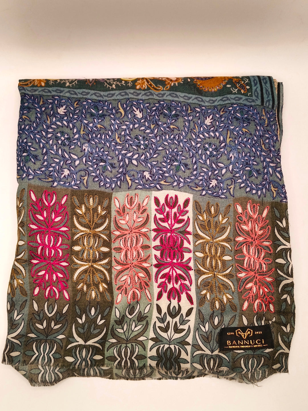 Kalmkar Shawl With Machine Ari Work