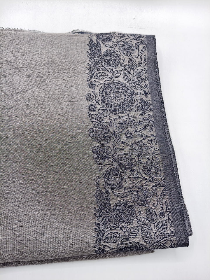 Premium Quality Blue Silver Reversible Moonlight Kani Pashmina Cashmere Shawl