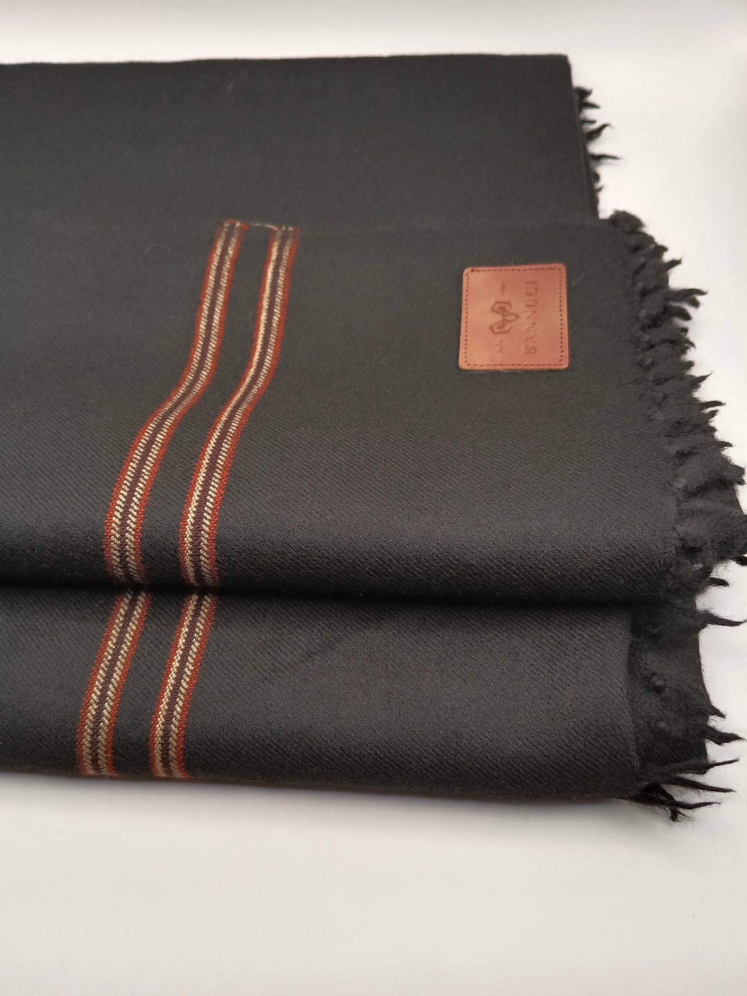 Premium Quality Multi Color Striped Double Fiber 72 Black Woolen Shawl