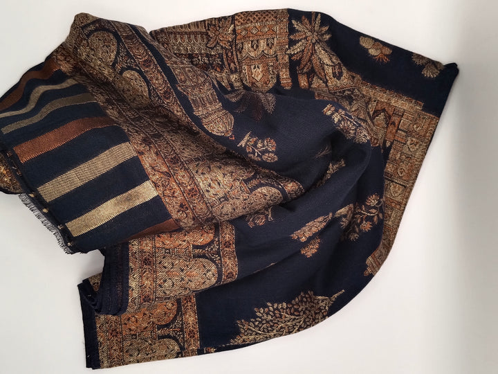 Premium Quality Black  kani Pashmina  Shawl
