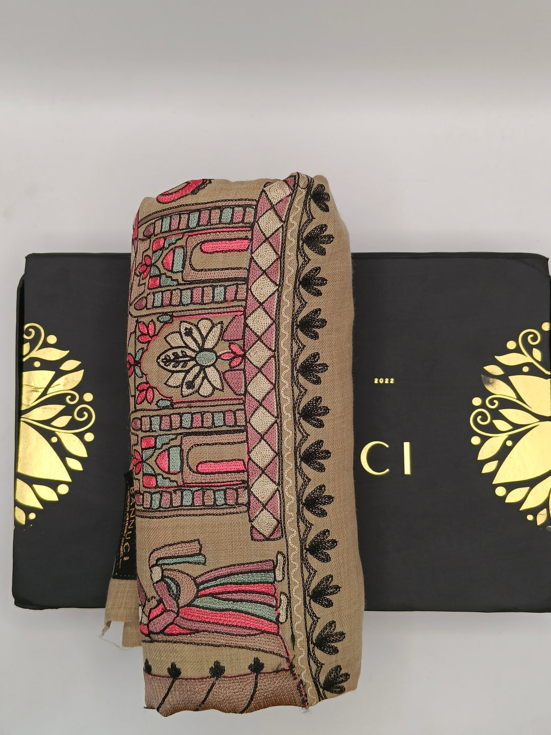 Premium Quality Mix Embroidered Pashmina Cashmere Shawl