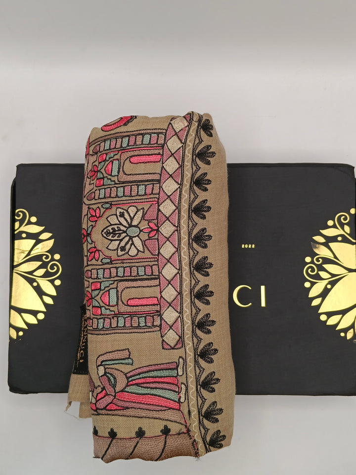 Premium Quality Mix Embroidered Pashmina Cashmere Shawl