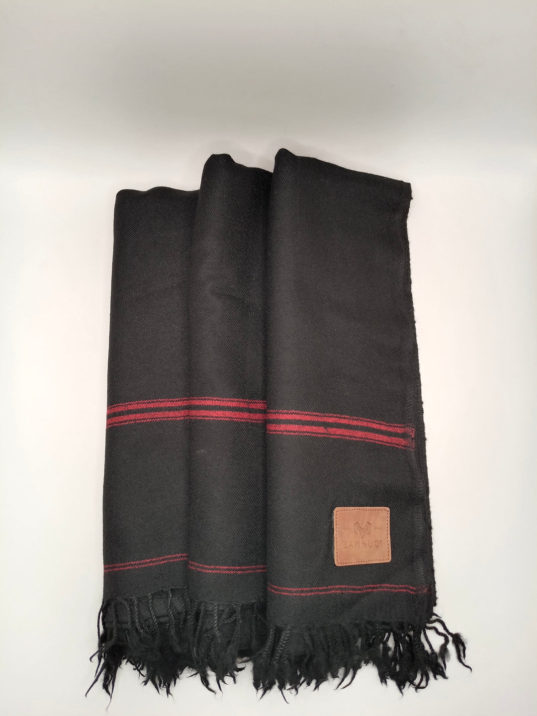 Premium Quality Multi Color Striped Double Fiber 72 Black Woolen Shawl
