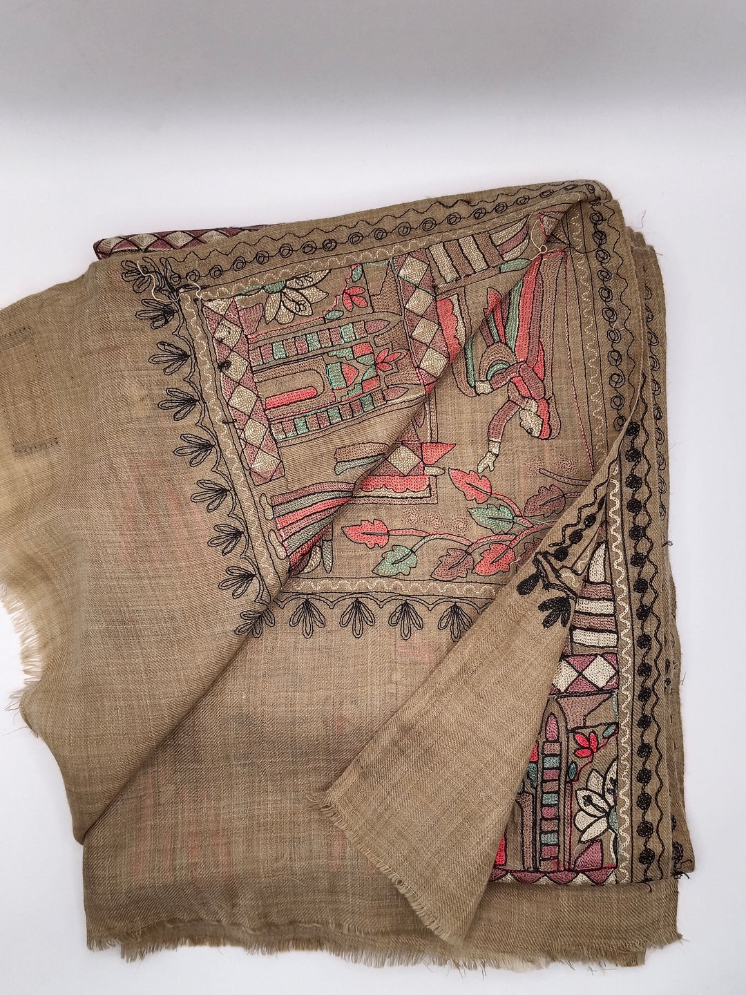 Premium Quality Mix Embroidered Pashmina Cashmere Shawl